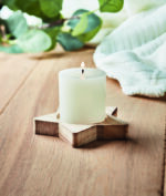 Bougeoir en peuplier en forme d'étoile avec bougie parfumée à la vanille. – Image 4