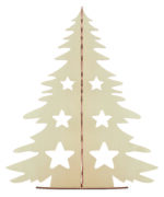 Sapin de Noël en bois à assembler avec 6  couleurs de peinture à l'eau et un pinceau. – Image 2