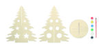 Sapin de Noël en bois à assembler avec 6  couleurs de peinture à l'eau et un pinceau. – Image 3