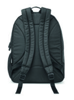 Sac à dos pour ordinateur portable 15'' en polyester 300D RPET. Comporte deux grands compartiments zippés, deux poches frontales zippées et une poche latérale en filet. Dos et bretelles rembourrés. – Image 2