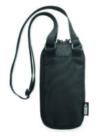 Sacoche pour smartphone en polyester 300D RPET avec bandoulière réglable. Poche frontale et latérale zippées. Le compartiment principal comporte plusieurs poches. Toutes tailles de smartphone. – Image 3