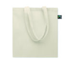Sac shopping en coton issu de commerce équitable avec longues poignées et soufflets. 180 gr/m². – Image 3