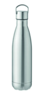 Bouteille à double paroi en acier inoxydable recyclé (90 % d'acier inoxydable recyclé et 10 % d'acier inoxydable) avec couvercle à poignée. Anti fuite. Capacité : 500 ml. – Image 2