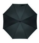 Parapluie tempête 23 pouces à ouverture automatique en pongee 190T avec mât en fibre de verre, manche plaqué noir et embouts en plastique. Poignée en ABS avec finition en caoutchouc. Fermeture manuelle. – Image 2